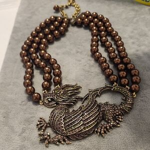 Heidi Daus Necklace Brown Dragon Statement Necklace - Women Jewelry
